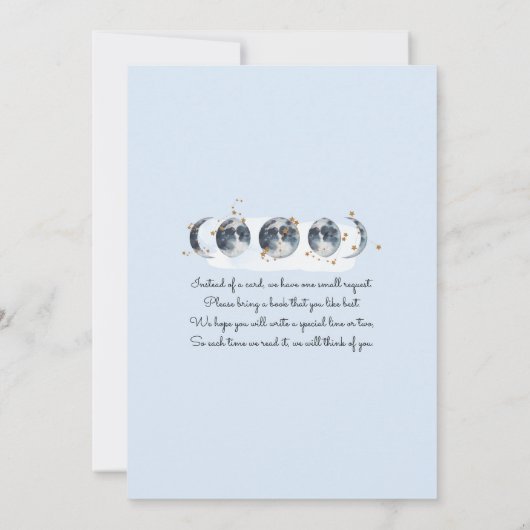 Zodiac over het Baby shower van de maan Kaart (Achterkant)