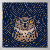Zodiac Owl Poster de animal | Impression de hibou (Devant)