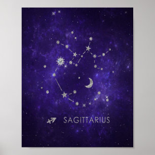 Zodiac Paarse Boogschutter Astrologie Horoscoop Poster