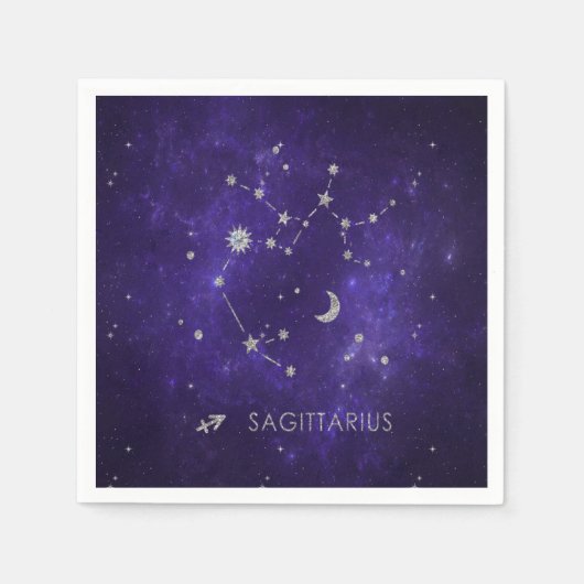 Zodiac Paarse Boogschutter | Astrologie Horoscoop Servet (Voorkant)