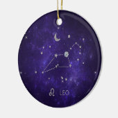 Zodiac Paarse Leeuw | Kosmische Astrologie Horosco Keramisch Ornament (Links)