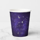 Zodiac Paarse Leeuw | Kosmische Astrologie Horosco Papieren Bekers (Achterkant)