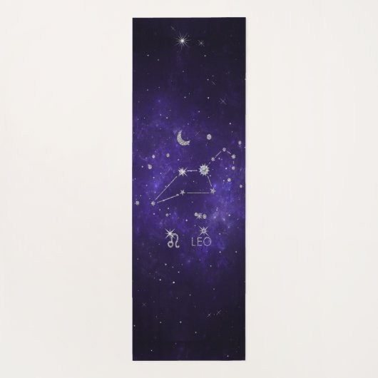 Zodiac Paarse Leeuw | Kosmische Astrologie Horosco Yogamat (Achterkant)