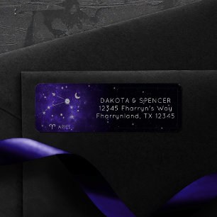 Zodiac Paarse Ram Kosmische Astrologie Horoscoop Etiket