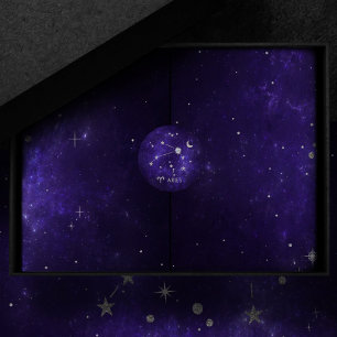 Zodiac Paarse Ram Kosmische Astrologie Horoscoop Ronde Sticker