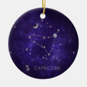 Zodiac Paarse Steenbok | Astrologie Horoscoop Keramisch Ornament (Voorkant)