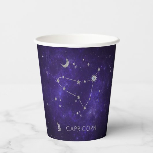 Zodiac Paarse Steenbok | Astrologie Horoscoop Papieren Bekers (Achterkant)