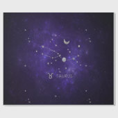 Zodiac Paarse Taurus | Kosmische Astrologie Horosc Cadeaupapier (Vlak)