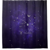 Zodiac Paarse Taurus | Kosmische Astrologie Horosc Douchegordijn (Voorkant)