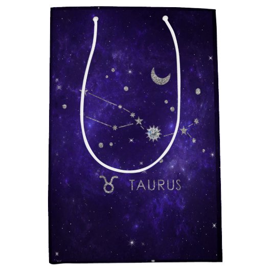 Zodiac Paarse Taurus | Kosmische Astrologie Horosc Medium Cadeauzakje (Voorkant)