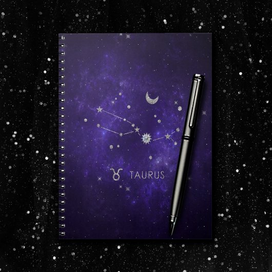 Zodiac Paarse Taurus | Kosmische Astrologie Horosc Notitieboek