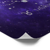 Zodiac Paarse Taurus | Kosmische Astrologie Horosc Poster (Hoek)