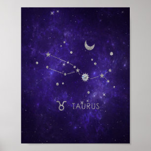 Zodiac Paarse Taurus Kosmische Astrologie Horosc Poster