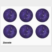 Zodiac Paarse Taurus | Kosmische Astrologie Horosc Ronde Sticker (Vel)