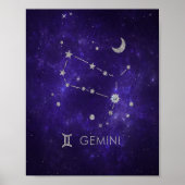 Zodiac Paarse Tweelingen | Kosmische Astrologie Ho Poster (Voorkant)