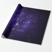 Zodiac Paarse Vissen | Kosmische Astrologie Horosc Cadeaupapier (Uitgerold)