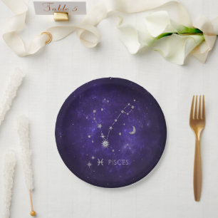 Zodiac Paarse Vissen   Kosmische Astrologie Horosc Papieren Bordje
