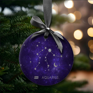 Zodiac Paarse Waterman Astrologie Horoscoop Keramisch Ornament
