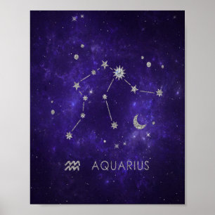 Zodiac Paarse Waterman   Astrologie Horoscoop Poster