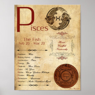 ZODIAC PISCES Birth Sign POSTER