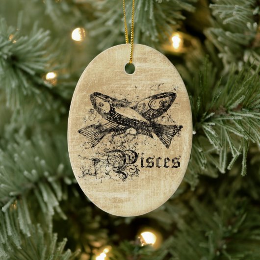  Zodiac Pisces Keramisch Ornament (Boom)