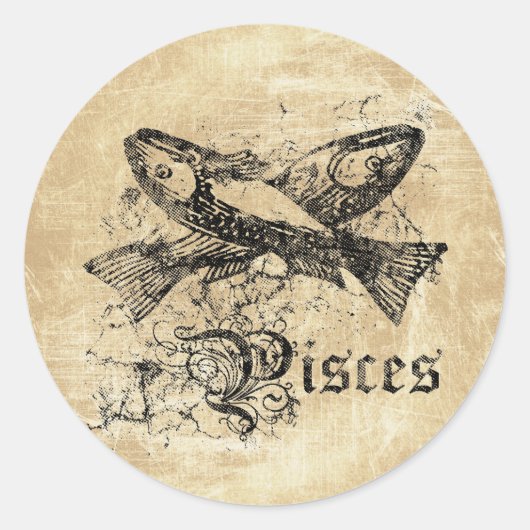 Zodiac Pisces Ronde Sticker (Voorkant)