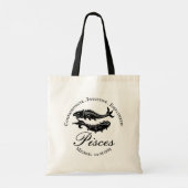 Zodiac Pisces Traits Black White Custom Tote Bag (Achterkant)