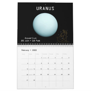 Zodiac Planets Glitter Star Signs 12 maanden 2021 Kalender