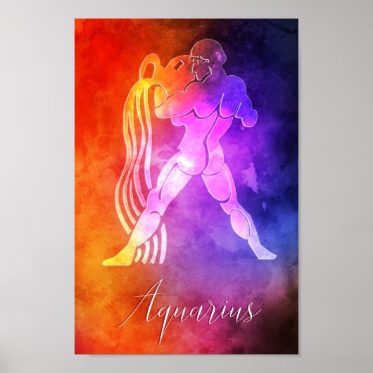 Zodiac : Poster de couleurs de bonbons Aquarius (Devant)