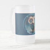 Zodiac Ram "21 maart - 19 april" Matglas Bierpul (Voorkant links)