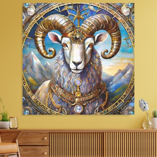 Zodiac - Ram de Ram Canvas Afdruk (Insitu (Woonkamer))