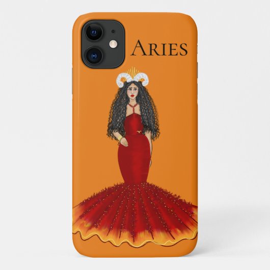 Zodiac Ram Goddess Custom Sinaasappel Case-Mate iPhone Case (Achterkant)