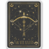Zodiac Sagittarius Astrologie Zwart-wit Sticker (Voorkant)