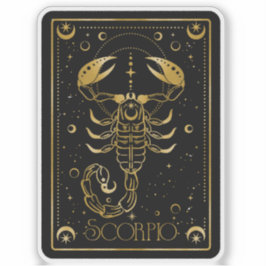 Zodiac Schorpioen Astrologisch Zwart & Goud Sticke Sticker