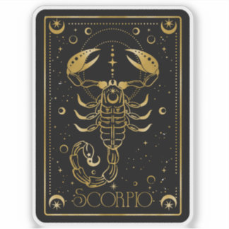 Zodiac Schorpioen Astrologisch Zwart & Goud Sticke Sticker