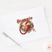 Zodiac Scorpio-Design-1 Uitzicht onder hints Ronde Sticker (Envelop)