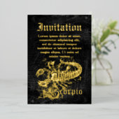 Zodiac Scorpio Folie Uitnodiging (Staand Voorkant)