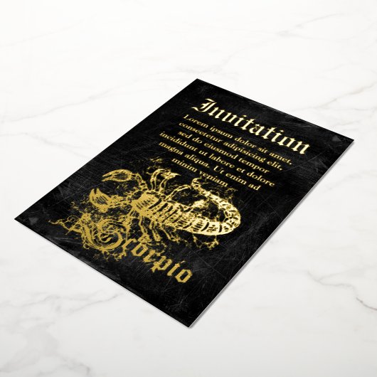 Zodiac Scorpio Folie Uitnodiging (Gedraaid)