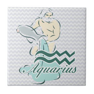 Zodiac Sign Aquarius-symbool Tegeltje