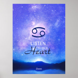 Zodiac Sign Cancer Dreamweaver Star Sky Quote Post Poster