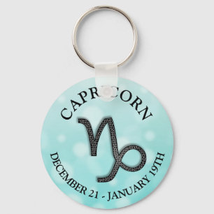 Zodiac Sign Capricorn Goat Symbol Kerstmis Sleutelhanger