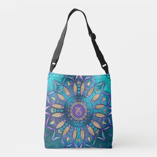 Zodiac Sign Capricorn Mandala Crossbody Tas (Achterkant)