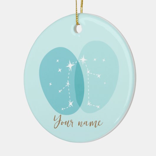 Zodiac Sign Gemini Keramisch Ornament (Links)
