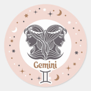 Zodiac Sign Gemini Ronde Sticker