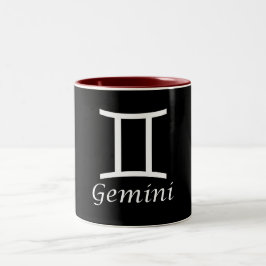 Zodiac Sign "Gemini" Tweekleurige Koffiemok