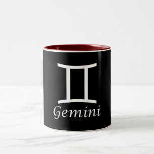 Zodiac Sign "Gemini" Tweekleurige Koffiemok