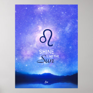 Zodiac Sign Leo Dreamweaver Star Sky Quote Poster