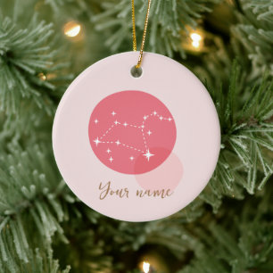 Zodiac Sign Leo Keramisch Ornament
