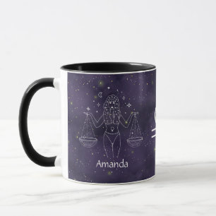 Zodiac Sign Libra Aquarelle Mug personnalisable