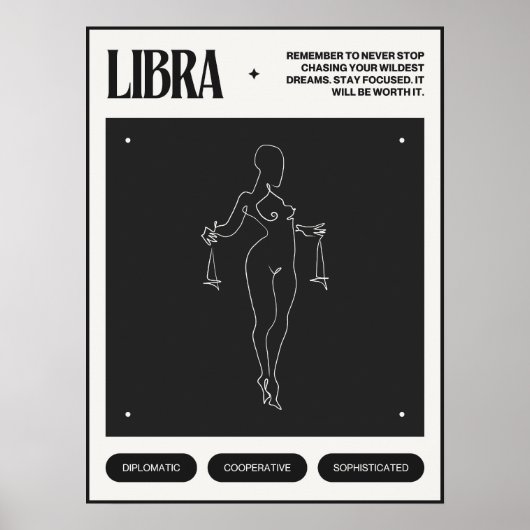 Zodiac Sign Libra Poster (Voorkant)